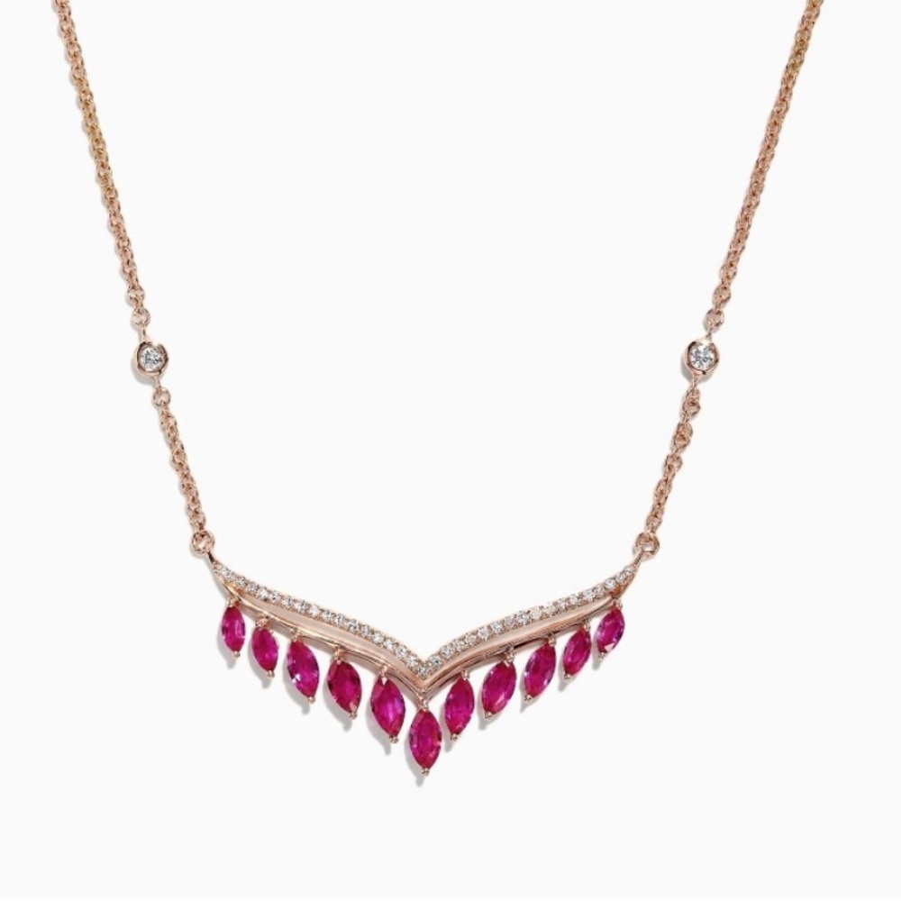 14K Diamond Ruby Necklace